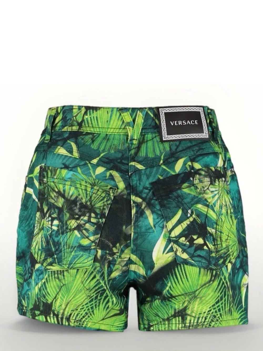 Versace Jungle Print Denim Shorts - Picture 12 of 12
